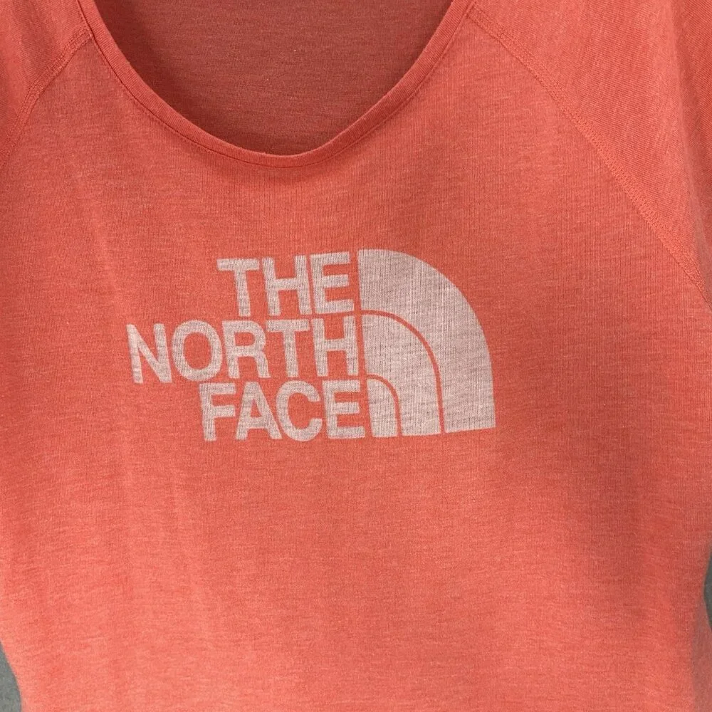 The North Face Womens Sz M Short Sleeve Shirt Orange Top Half Dome Logo‎ - Picture 4 of 10
